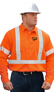 Chemise de travail en coton ininflammable avec bandes fluorescentes CP