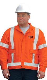 Blouson aviateur ininflammable avec bandes fluorescentes CP